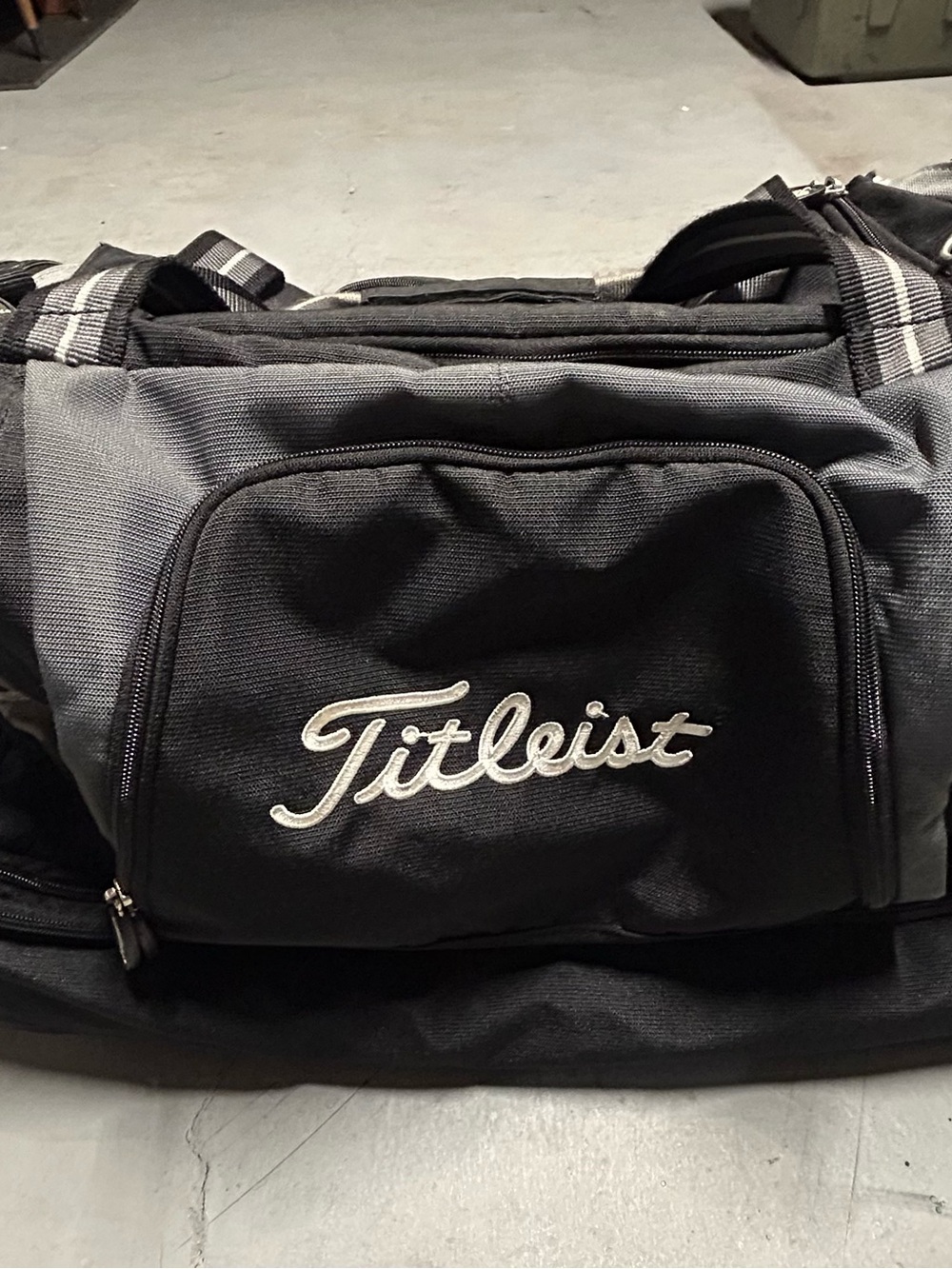 Titleist Black and Gray Duffel Bag with White Logo